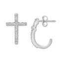 Diamond Cross Earrings (1/8 ct. t.w.) in 14k White or Yellow Gold