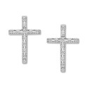 Diamond Cross Earrings (1/8 ct. t.w.) in 14k White or Yellow Gold