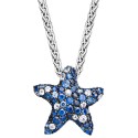 Multicolor Sapphire Pave Starfish Pendant Necklace in Sterling Silver (2-3/4 ct. t.w.)