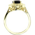 Sapphire (2 ct. t.w.) & White Topaz (1/2 ct. t.w.) Halo Ring in Gold-Plated Sterling Silver