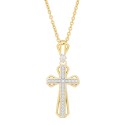 Women's Diamond Accent Cross Pendant Necklace