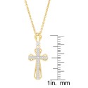 Women's Diamond Accent Cross Pendant Necklace