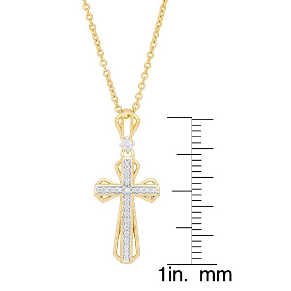 Women's Diamond Accent Cross Pendant Necklace