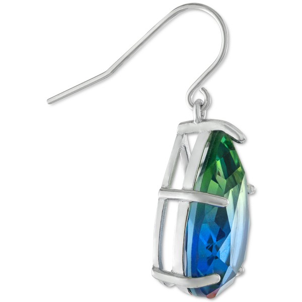 Color Crystal Drop Earrings in Sterling Silver