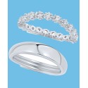 Cubic Zirconia (1.72 ct.t.w.) Nesting Duo Ring in Fine Silver Plated Set, 2 Pieces