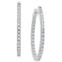 Diamond Oval In-and-Out Hoop Earrings in 14k White Gold (1/2 ct. t.w.)