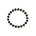 Black Crystal and Gold Ball Stretch Bracelet