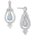 Opal (1/6 ct. t.w.) & Diamond (1/6 ct. t.w.) Drop Earrings in Sterling Silver