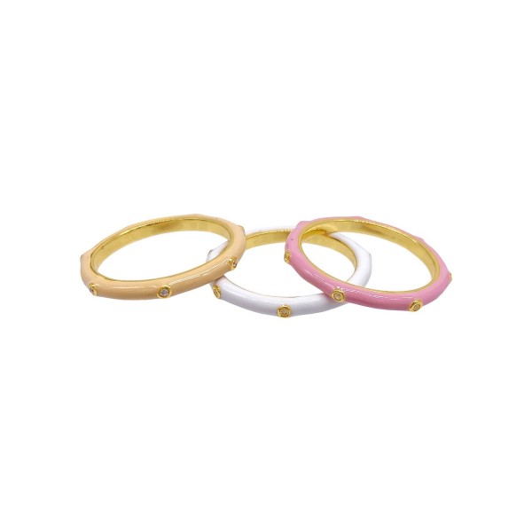 Enamel Trio Ring Set