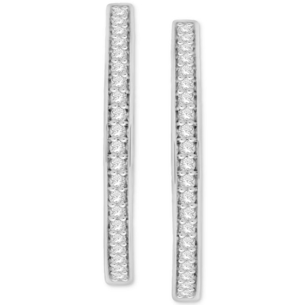 Diamond Small Hoop Earrings (1/4 ct. t.w.) in Sterling Silver