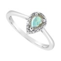 Labradorite & Diamond Accent Pear Ring in Sterling Silver