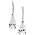 Cubic Zirconia Teardrop Leverback Drop Earrings in 14k White Gold