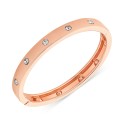 Rose Gold-Tone Hinge Bracelet with Clear Stones