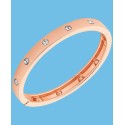 Rose Gold-Tone Hinge Bracelet with Clear Stones