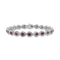 Ruby (4 ct. t.w.) & Diamond (3 ct. t.w.) Halo Link Bracelet in 14k White Gold