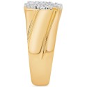 Men's Diamond Diagonal Cluster Ring (1/4 ct. t.w.) in 14k Gold-Plated Sterling Silver