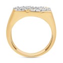 Men's Diamond Diagonal Cluster Ring (1/4 ct. t.w.) in 14k Gold-Plated Sterling Silver