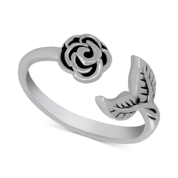 Floral Open Ring in Silver-Plate