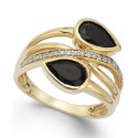 Onyx (1-3/8 ct. t.w.) and Diamond (1/10 ct. t.w.) Ring in 14k Gold