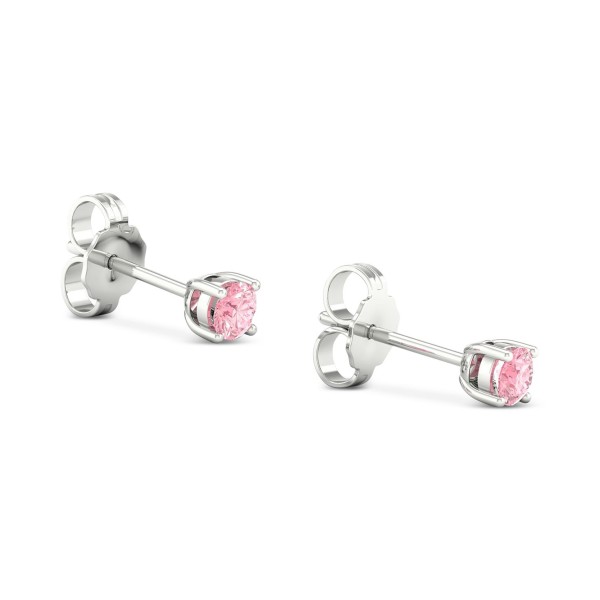 Pink Diamond Stud Earrings (1/4 ct. t.w.) in Sterling Silver