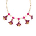 Gold-Tone Color Bead & Flower Statement Necklace, 17