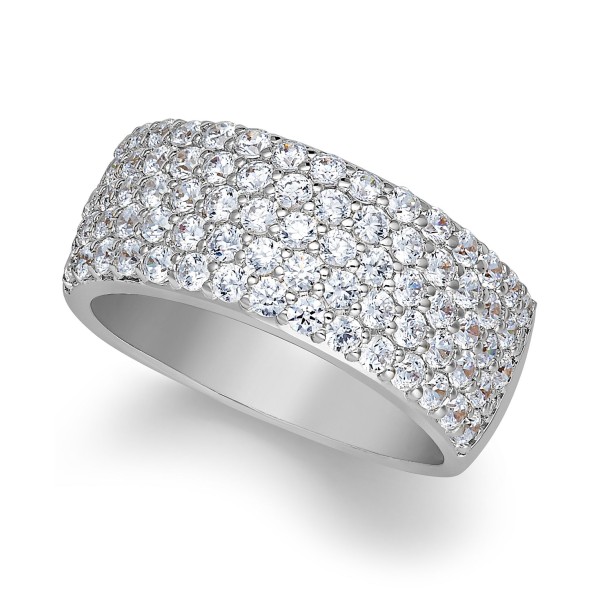 Sterling Silver Ring, Cubic Zirconia Pave Band