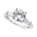 Cubic Zirconia Engagement Ring in 14k White Gold