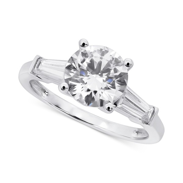 Cubic Zirconia Engagement Ring in 14k White Gold