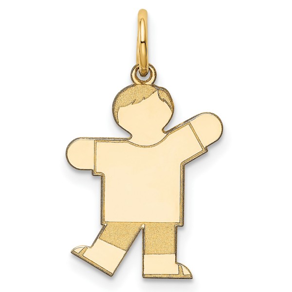 Boy Charm Pendant in 14k Gold