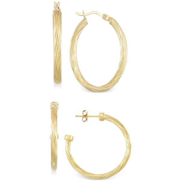 Set of Two Rope Hoop Earrings in 14k Gold Vermeil (Also in Sterling Silver)