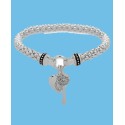 Boxed Heart and Key Stretch Bracelet