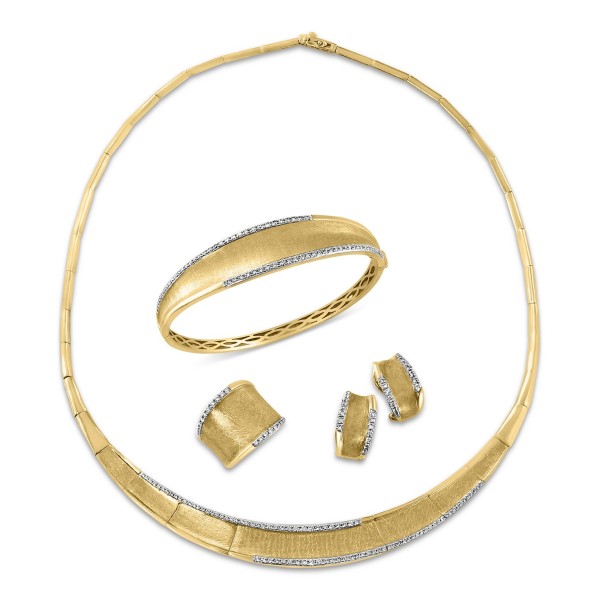 Diamond Wide Band, Hoop Earrings, Necklace