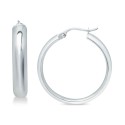 Small Polished Hoop Earrings in Sterling Silver, 25mm