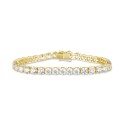 Cubic Zirconia Link Bracelet in 18k Gold-Plated Sterling Silver