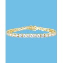 Cubic Zirconia Link Bracelet in 18k Gold-Plated Sterling Silver