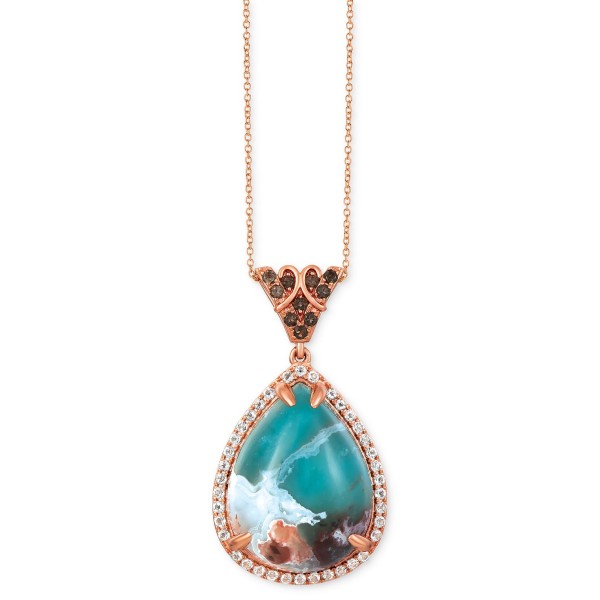 Teardrop Pendant Necklace in 14k Rose Gold, 18