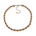 Gold-Tone Thick Rope Chain Collar Necklace, 16