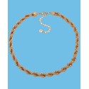 Gold-Tone Thick Rope Chain Collar Necklace, 16