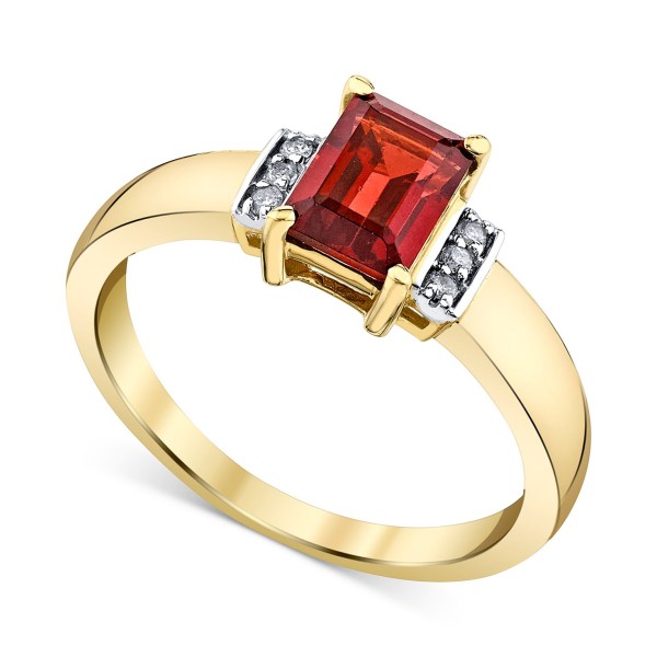 Rhodolite Garnet (1-1/4 ct. t.w.) & Diamond (1/20 ct. t.w.) Ring in 14k Gold