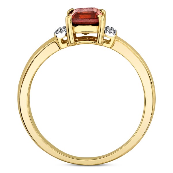 Rhodolite Garnet (1-1/4 ct. t.w.) & Diamond (1/20 ct. t.w.) Ring in 14k Gold