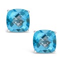 Blue Topaz (4-3/8 ct. t.w.) Stud Earrings in Sterling Silver