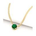 Emerald Crystal Solitaire Pendant Necklace