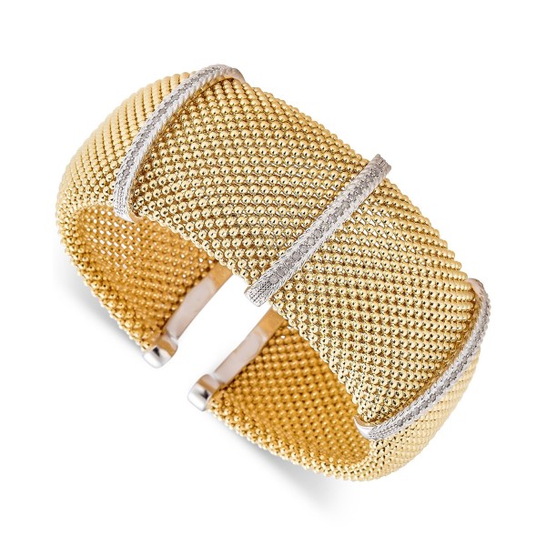 Diamond Cuff Bracelet (1/2 ct. t.w.) in 14k Gold-Plated Sterling Silver