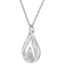 Diamond Teardrop Swirl Pendant Necklace (1/4 ct. t.w.) in Sterling Silver