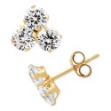 Cubic Zirconia Trillium Stud Earrings in 14k Gold