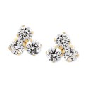 Cubic Zirconia Trillium Stud Earrings in 14k Gold