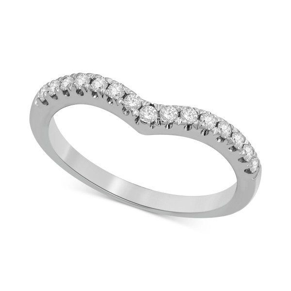 Diamond Chevron Band (1/4 ct. t.w.) in 14k White or Yellow Gold