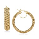 Mesh Hoop Earrings in 14k Gold-Plated Sterling Silver