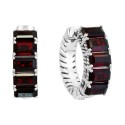 Rhodolite Garnet Small Hoop Earrings (3-1/3 ct. t.w.) in Sterling Silver, 0.57