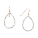 Crystal Pavé Open Teardrop Drop Earrings in 10k Gold